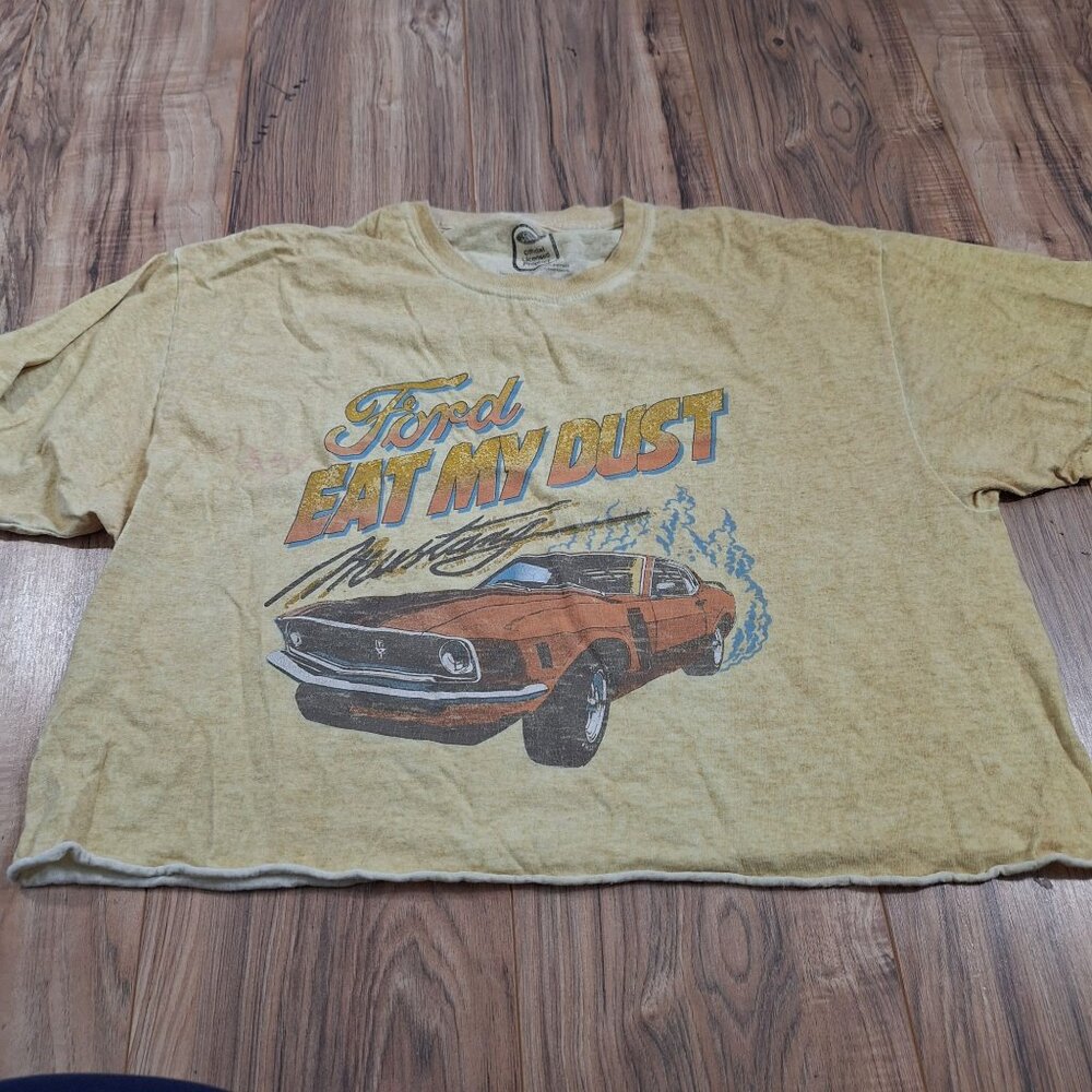 Ford Eat My Dust cropped short sleeve tshirt size large